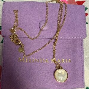 Melinda Maria Gold Hunter Necklace in mother of pearl NWOT